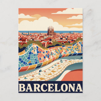 Carte postale vintage de voyage Barcelone Espagne