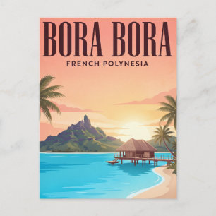 Carte postale vintage de voyage Bora Bora