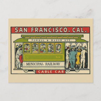 Carte postale vintage de voyage du Cable Car de Sa