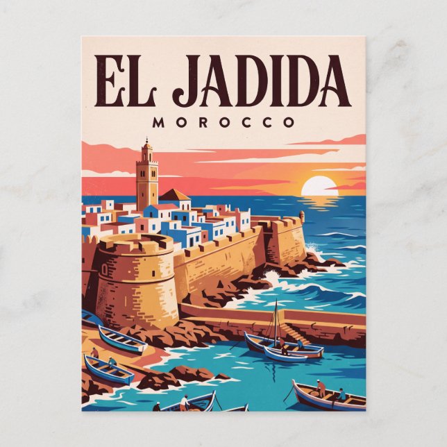 Carte postale vintage de voyage | El Jadida Maroc (Devant)