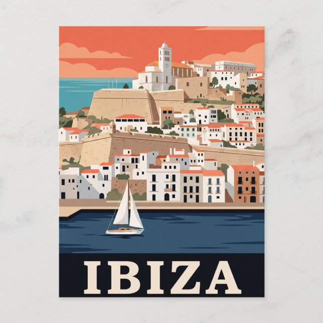 Carte postale vintage de voyage Ibiza (Devant)