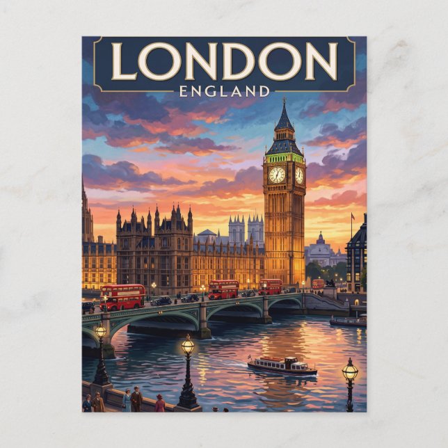 Carte postale vintage de voyage Londres (Devant)
