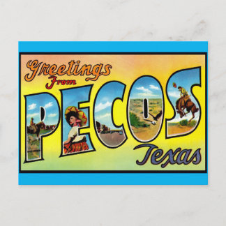 Carte postale vintage de voyage - Pecos, Texas