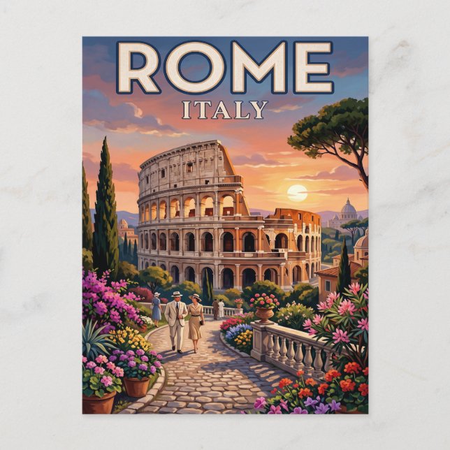 Carte postale vintage de voyage Rome (Devant)