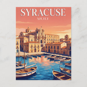 Carte postale vintage de voyage Syracuse Sicile
