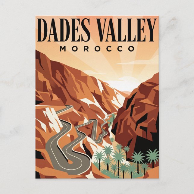 Carte postale vintage de voyage | Vallée de Dades  (Devant)