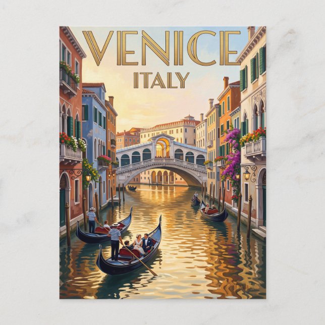 Carte postale vintage de voyage Venise (Devant)