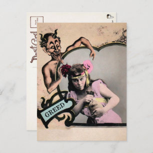 Carte postale vintage Deadly Sin Greed 