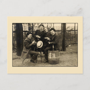 Carte Postale Vintage des années 1900 bière potes photo