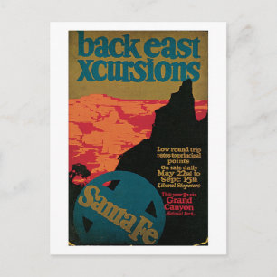 Carte Postale Vintage des années 1920 Père Noël Fe voyage et