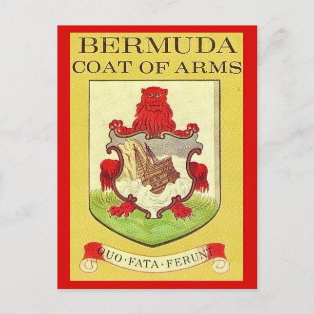 Carte postale vintage des armoiries des Bermudes (Devant)