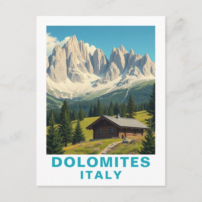 Carte postale vintage des Dolomites Italie (Devant)