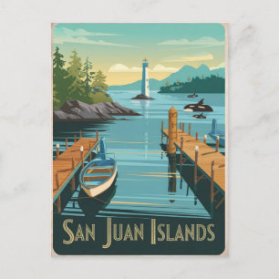 Carte Postale Vintage des îles San Juan