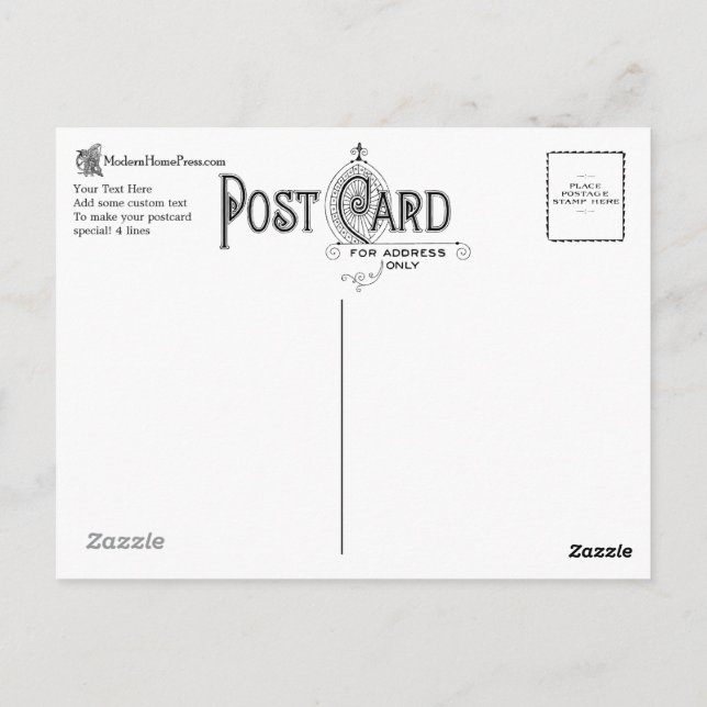 Carte postale vintage - Design "C" (Dos)