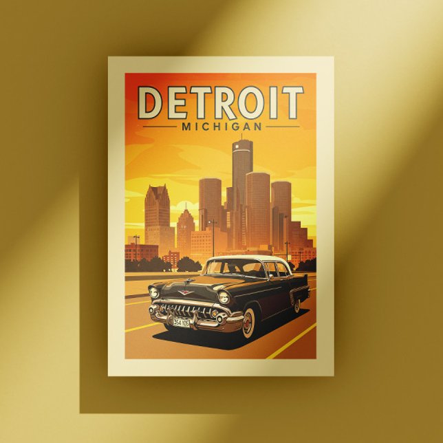 Carte Postale Vintage Detroit Michigan (Créateur téléchargé)