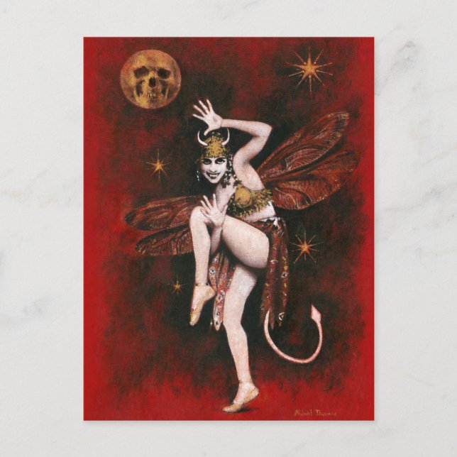 Carte postale vintage Devil Lady (Devant)