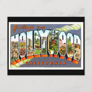 Carte postale vintage d'Hollywood