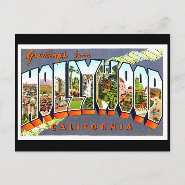 Carte postale vintage d'Hollywood (Devant)