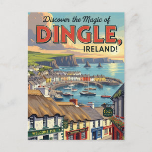 Carte Postale Vintage Dingle Irlande Travel