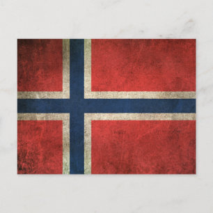 Carte Postale Vintage Distressed Flag of Norway