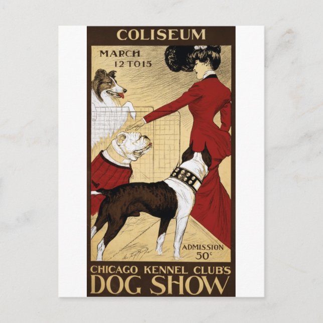 Carte postale vintage Dog Show Chicago (Devant)