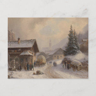 Carte Postale Vintage Dorfstr Allemagne en hiver
