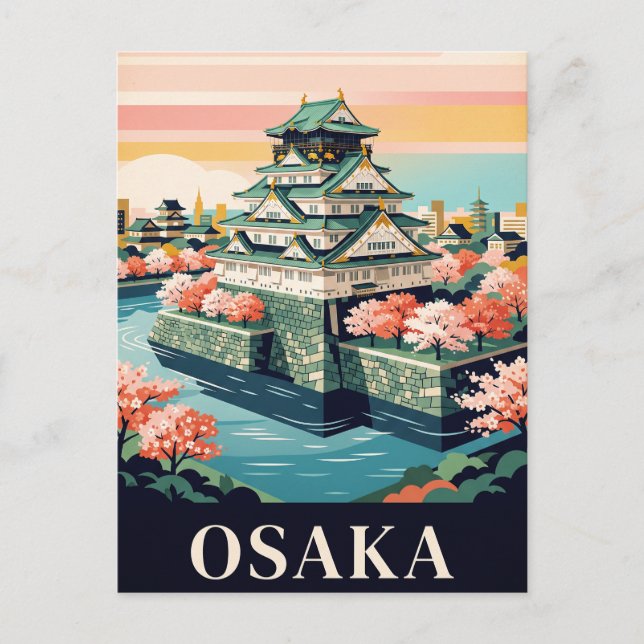 Carte postale vintage d'Osaka (Devant)