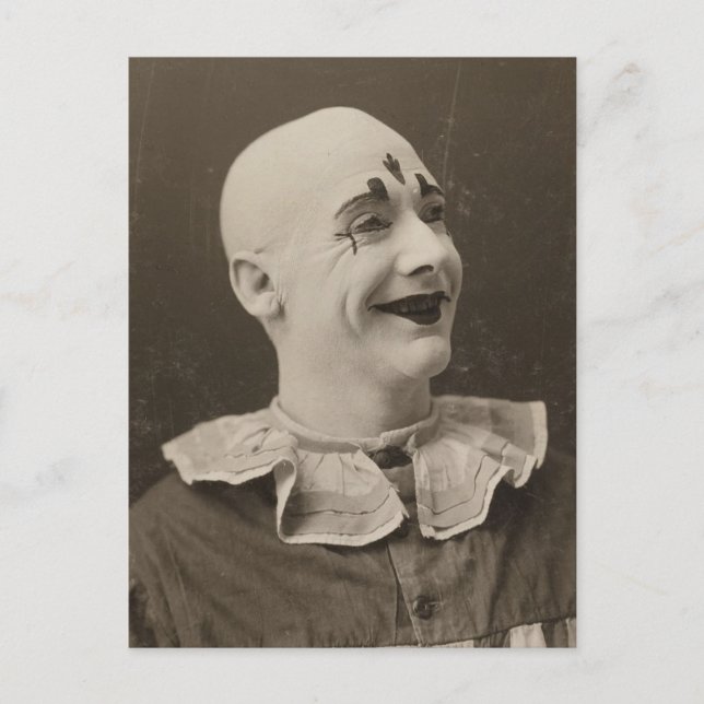 Carte Postale Vintage drôle bizarre Mime Clown photo (Devant)