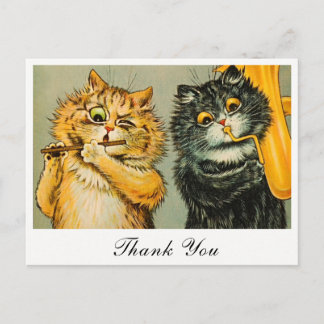 Carte Postale Vintage drôle de musique chat dessins animés chats