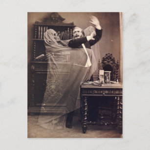 Carte Postale Vintage drôle Éffrayant Portrait Victorien Ghost