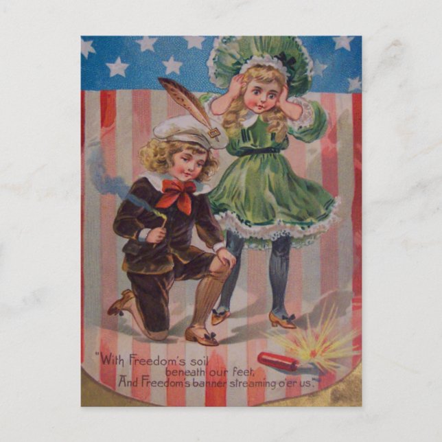 Carte postale vintage du 4 juillet (Devant)