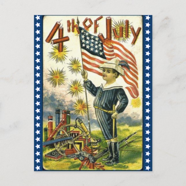 Carte postale vintage du 4 juillet (Devant)