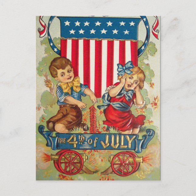 Carte postale vintage du 4 juillet (Devant)