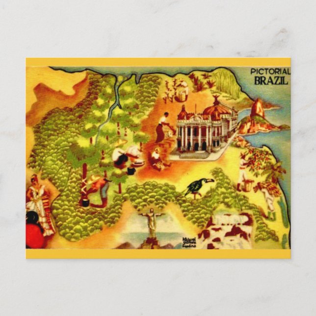 Carte postale vintage du Brésil (Devant)