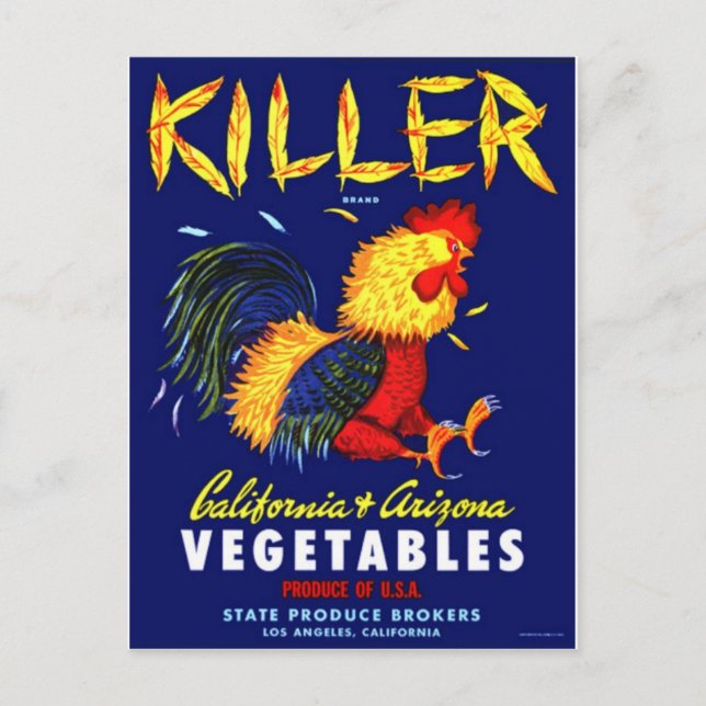 Carte postale vintage du Étiquette Crate (Devant)