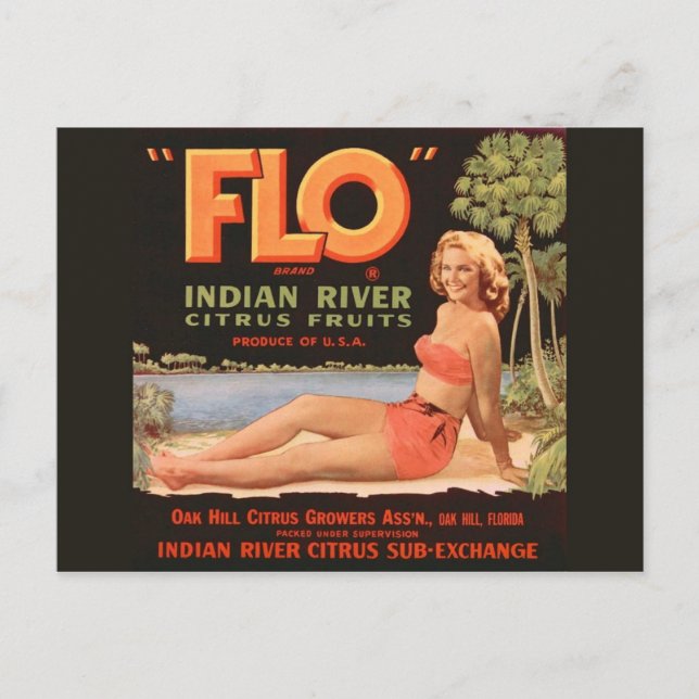 Carte postale vintage du Étiquette Crate (Devant)