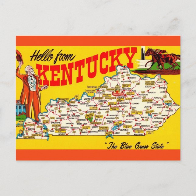 Carte postale vintage du Kentucky (Devant)