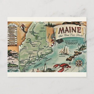 Carte postale vintage du Maine