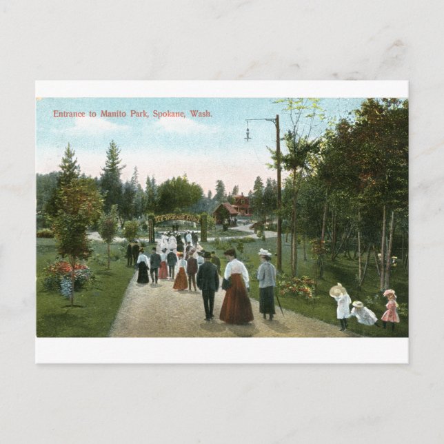 Carte postale Vintage du Manito Park Spokane (Devant)