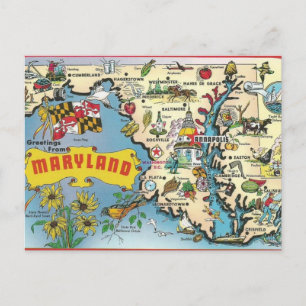 Carte postale vintage du Maryland