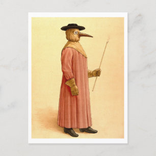 Carte postale vintage du médecin de la peste