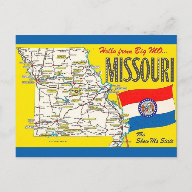 Carte postale vintage du Missouri (Devant)