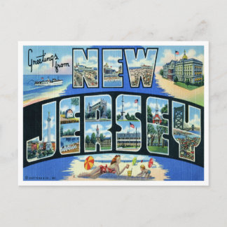 Carte postale vintage du New Jersey