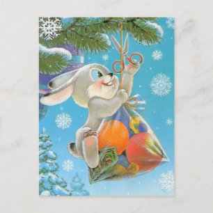 Carte postale vintage du Nouvel An soviétique/Noël