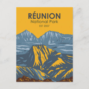 Carte postale Vintage du Parc national de la Réuni