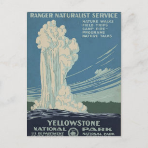 Carte postale vintage du parc national de Yellowst