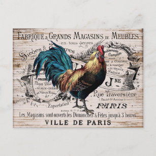 Carte postale vintage du pays du coq