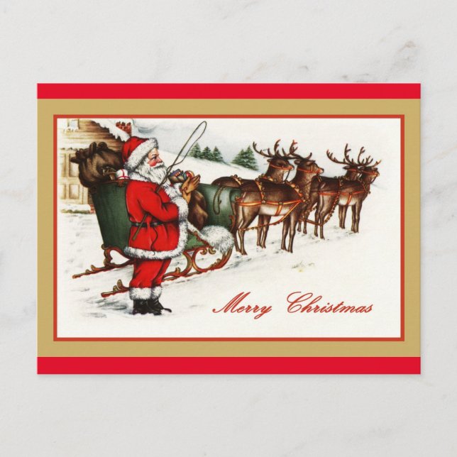 Carte postale vintage du Père Noël (Devant)