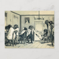 Carte postale vintage du salon de coiffure du sing