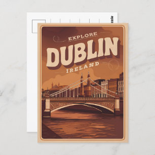 Carte Postale Vintage Dublin ville, Irlande république cadeaux d